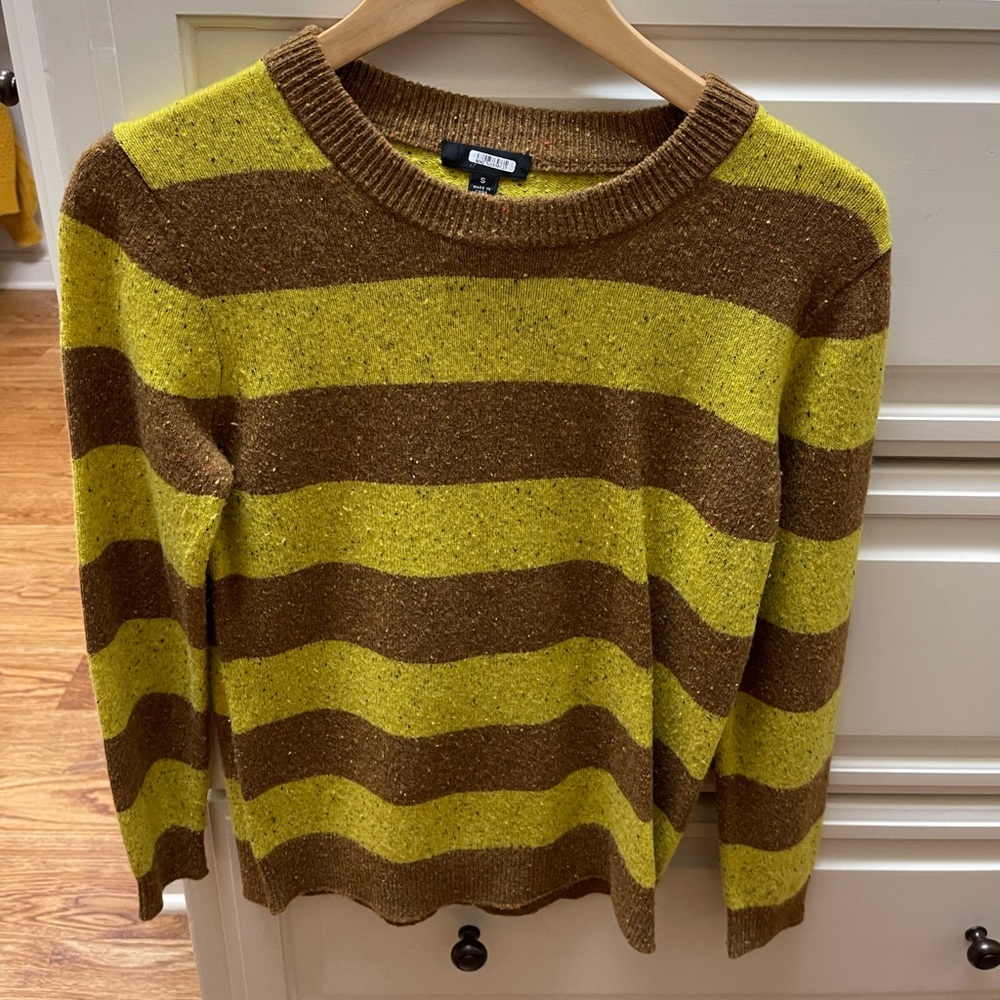 J. Crew striped yellow and brown sweater
